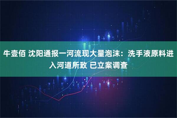 牛壹佰 沈阳通报一河流现大量泡沫：洗手液原料进入河道所致 已立案调查