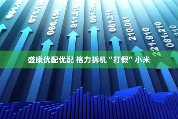 盛康优配优配 格力拆机“打假”小米