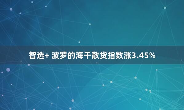 智选+ 波罗的海干散货指数涨3.45%